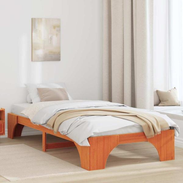 ARDEBO.de - Bettrahmen Wax Brown Massivholz 90 x 200 cm Langlebig