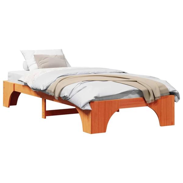 Bettrahmen Wax Brown Massivholz 90 x 200 cm Langlebig