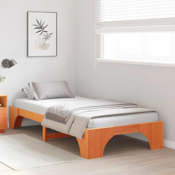 Bettrahmen Wax Brown Massivholz 90 x 200 cm Langlebig
