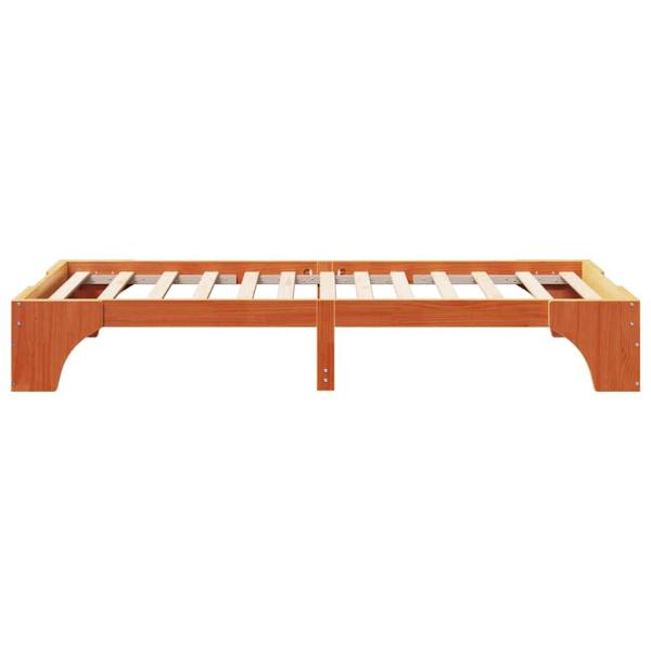 Bettgestell Wachsbrown Massivholz 75 x 190 cm