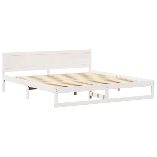 Bettgestell Weiß Holz 200 x 200 cm Robust
