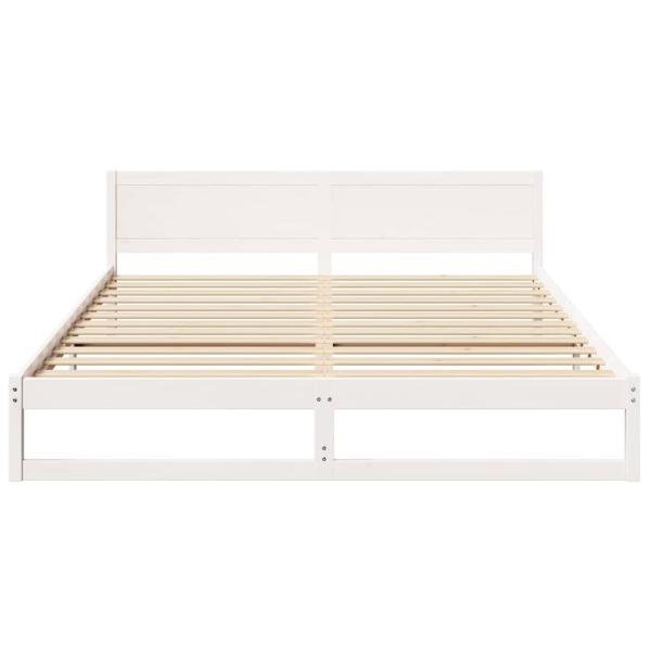 Bettgestell Weiß Holz 200 x 200 cm Robust
