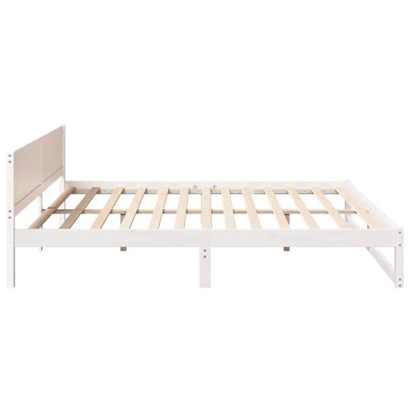 Bettgestell Weiß Holz 200 x 200 cm Robust