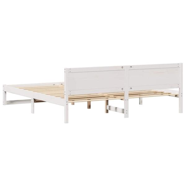Bettgestell Weiß Holz 200 x 200 cm Robust