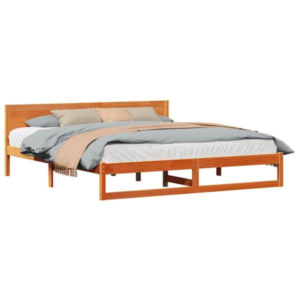 Bettgestell Gewachst braun Massivholz Kiefer 200 x 200 cm
