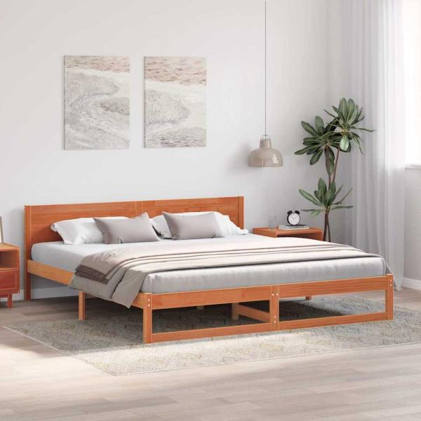 Bettgestell Gewachst braun Massivholz Kiefer 200 x 200 cm