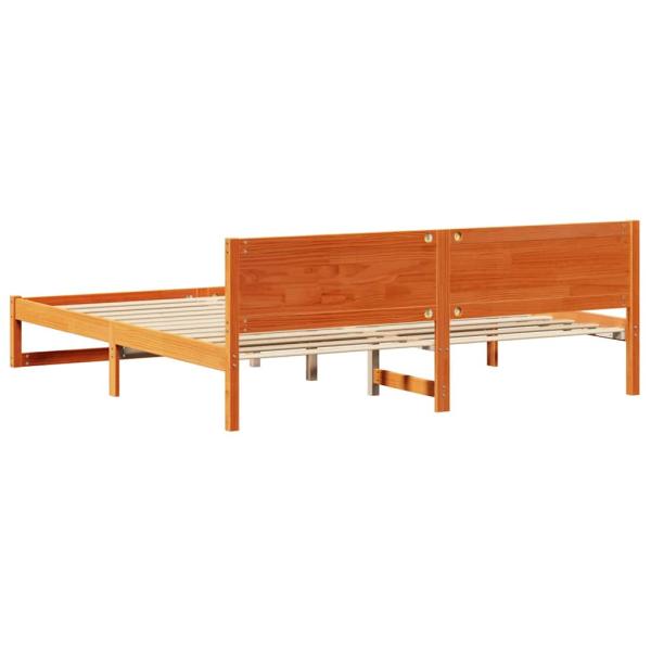 Bettgestell Gewachst braun Massivholz Kiefer 200 x 200 cm