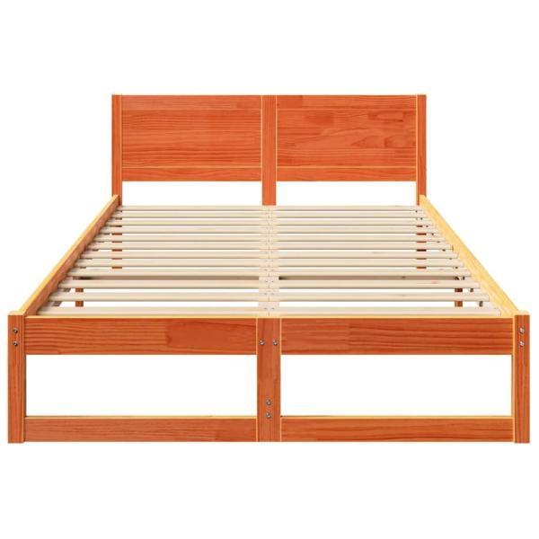 Bettgestell Wachsbraun Massivholz 120 x 190 cm Bettgestell