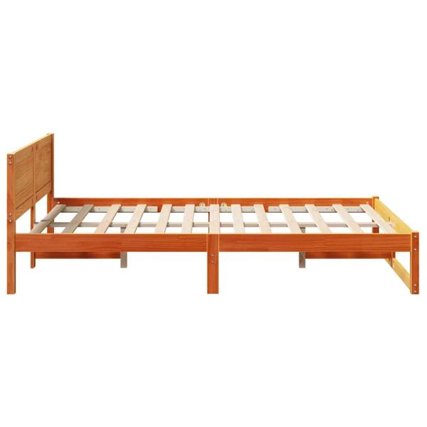 Bettgestell Wachsbraun Massivholz 120 x 190 cm Bettgestell