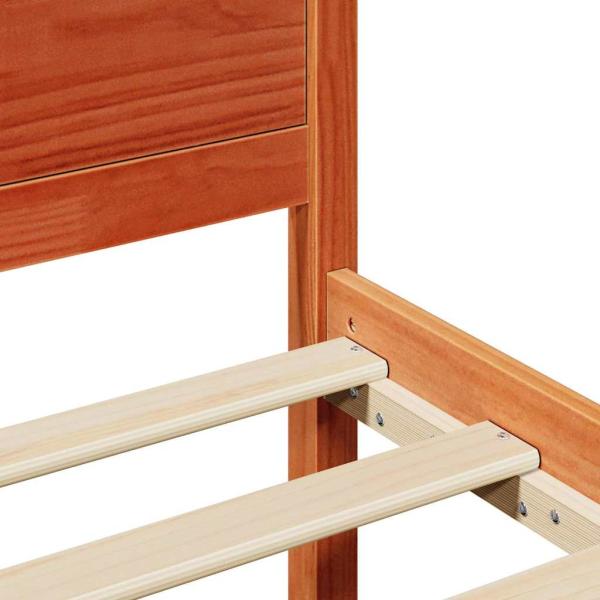 Bettgestell Wachsbraun Massivholz 120 x 190 cm Bettgestell
