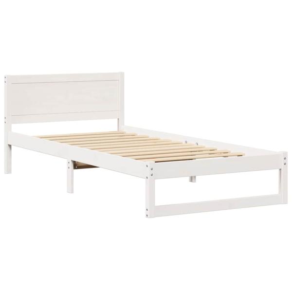 Bettgestell Weiß Holz 90 x 200 cm Minimalistisches Bettgestell