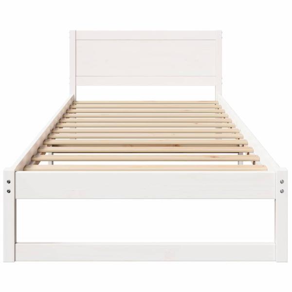 Bettgestell Weiß Holz 90 x 200 cm Minimalistisches Bettgestell
