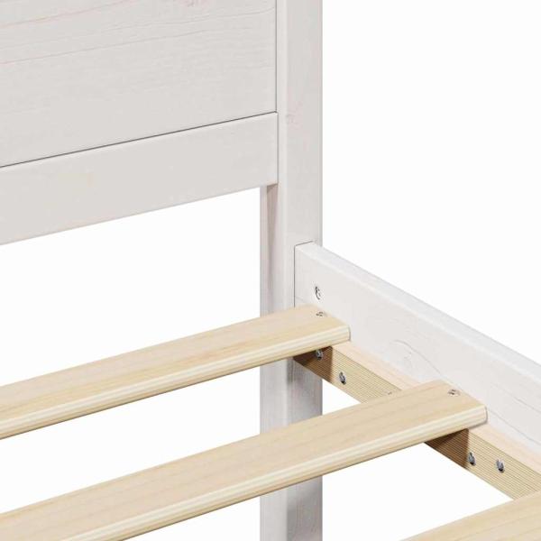 Bettgestell Weiß Holz 90 x 200 cm Minimalistisches Bettgestell