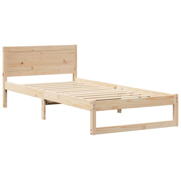 Bettrahmen Natur Massivholz Kiefer 90 x 190 cm Umwandelbar
