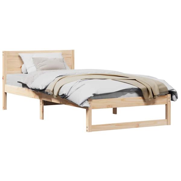 Bettrahmen Natur Massivholz Kiefer 90 x 190 cm Umwandelbar