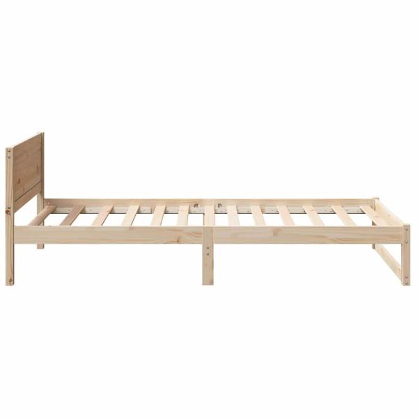 Bettrahmen Natur Massivholz Kiefer 90 x 190 cm Umwandelbar