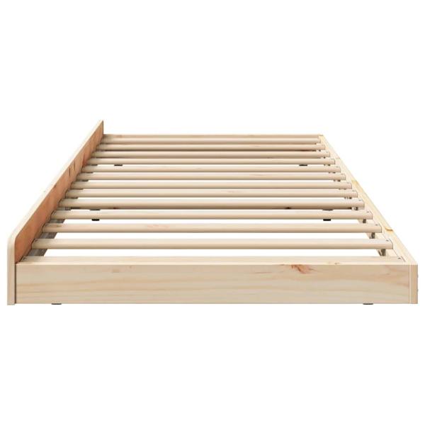 ARDEBO.de - Bettgestell Natur Kiefernholz 75 x 190 cm Bettgestell