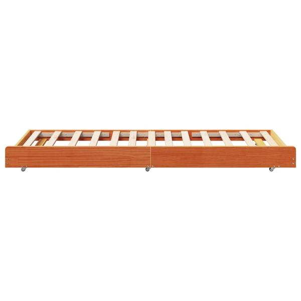Bettgestell Wachsbraun Holz 75 x 190 cm Langlebig Bettgestell