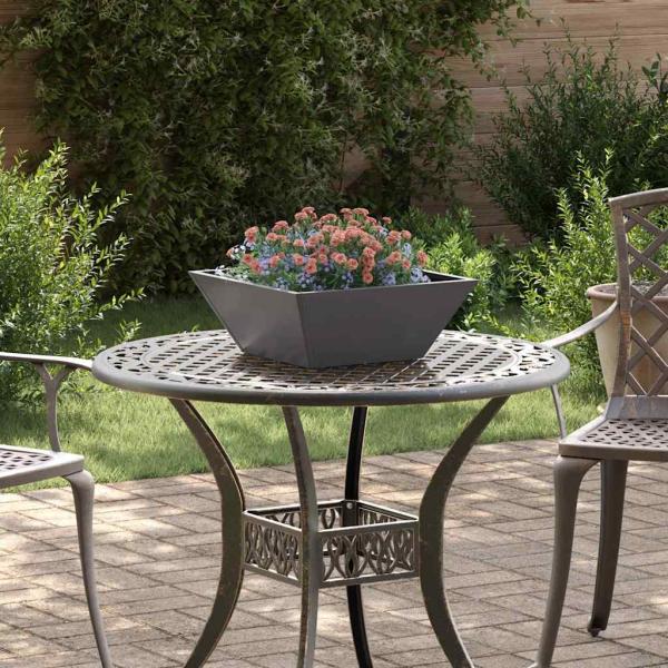 ARDEBO.de - Metallpflanzgefäß Schwarz Metall 40 x 40 x 15 cm Pflanzgefäße