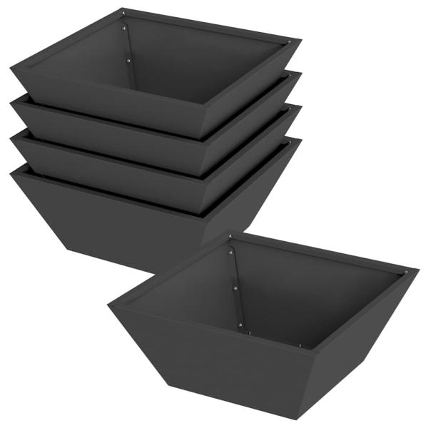 Metallpflanzgefäß Schwarz Metall 40 x 40 x 15 cm Pflanzgefäße