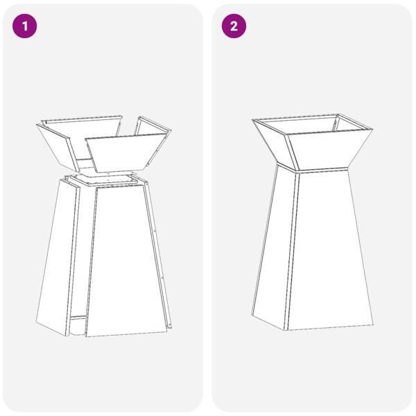Pflanzenständer Weiß Plastik Mittel Dekorative Intarsien