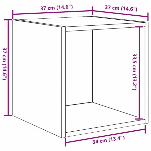 Wandregale 2 Stück Handgefertigte Eiche 37x37x37 cm Konstruierte Holzlagerung