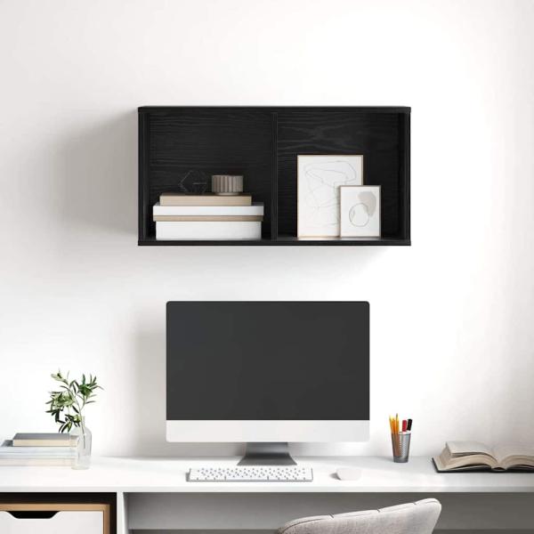 Wandmontierter TV-Schrank Schwarz Eiche 37x37x72 cm Engineering Holz