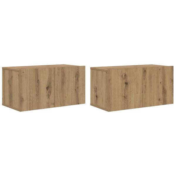 TV-Schrank Set Artisan Eiche MDF Mittel TV-Schrank Rechteckig