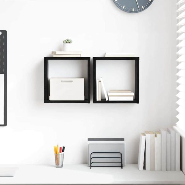 ARDEBO.de - Wandregale Schwarz-Eiche MDF 26 x 15 x 26 cm Wandregale