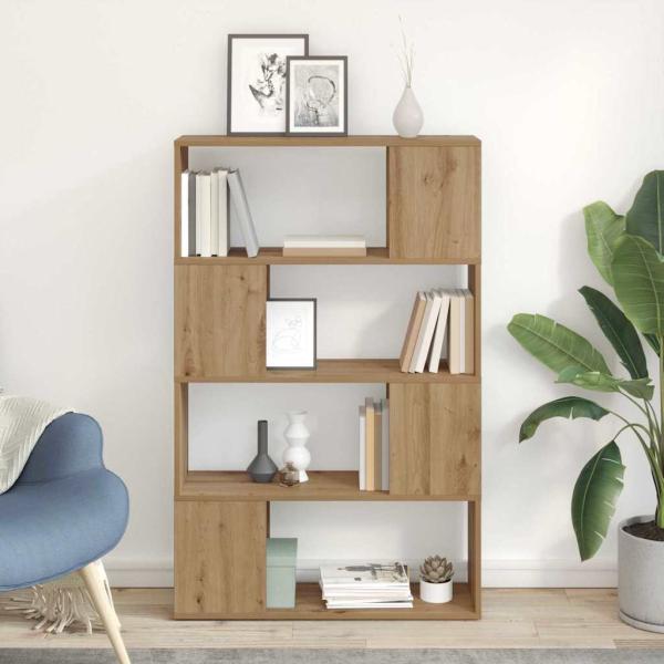 ARDEBO.de - Bücherregal Handgefertigte Eiche Ingenieurholz 80 x 24 x 124 cm