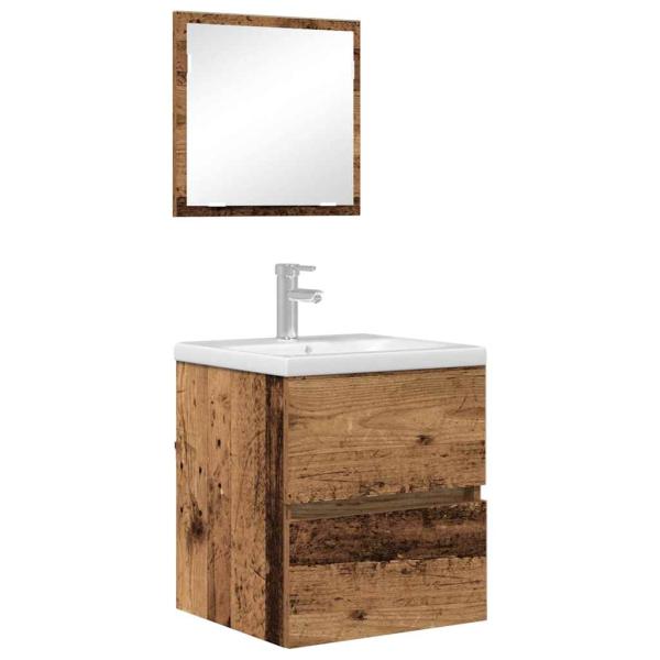 Badezimmer Aufbewahrungsschrank Verwittertes Holz MDF mit Holzfurnier