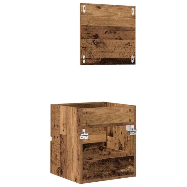 Badezimmer Aufbewahrungsschrank Verwittertes Holz MDF mit Holzfurnier