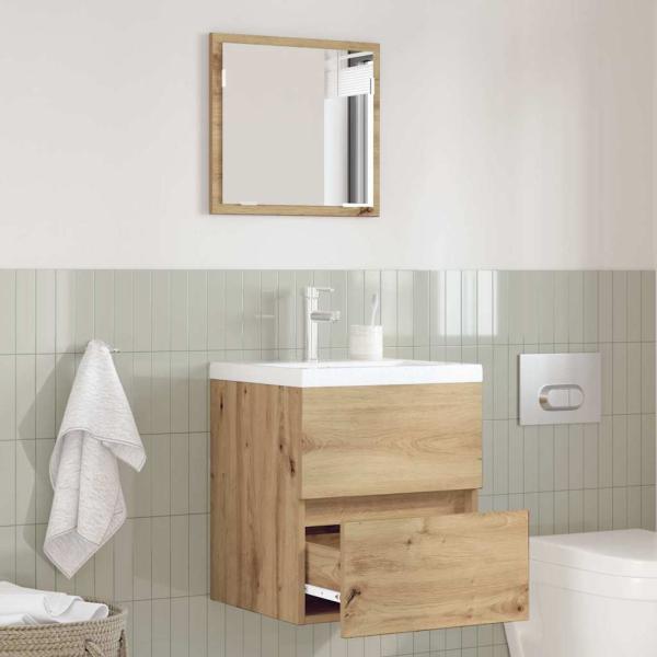 ARDEBO.de - Badezimmer Aufbewahrungsschrank Eiche MDF Mittel Aufbewahrung