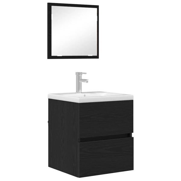 Badezimmer Aufbewahrungsschrank - Schwarz Eiche Holzwerkstoff