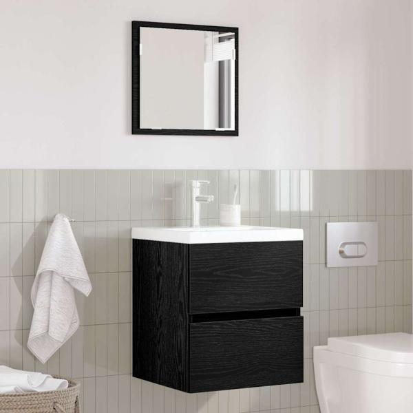 Badezimmer Aufbewahrungsschrank - Schwarz Eiche Holzwerkstoff