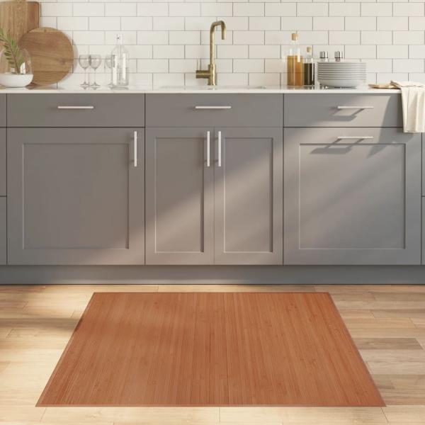 ARDEBO.de - Teppich Quadratisch Natur 100x100 cm Bambus