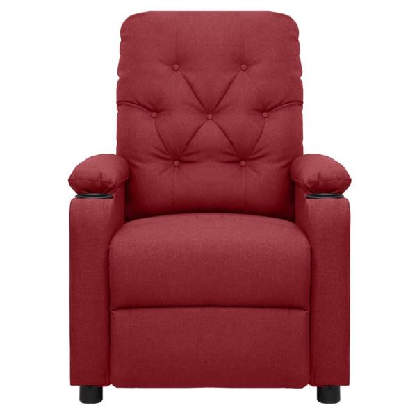 Massagesessel Elektrisch Weinrot Stoff