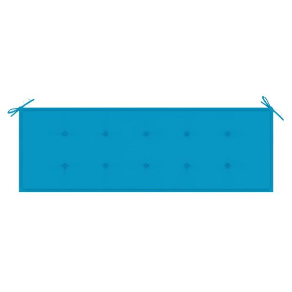 Stapelbare Gartenbank mit Auflage 159 cm Massivholz Teak