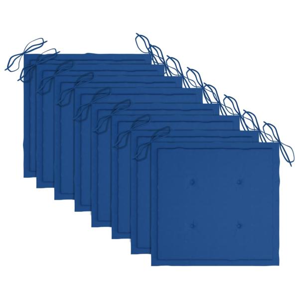 Stapelbare Gartenstühle mit Kissen 8 Stk. Massivholz Teak