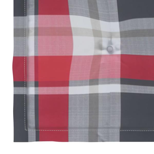 Gartenstühle 2 Stk. Rote Karomuster Kissen Massivholz Teak