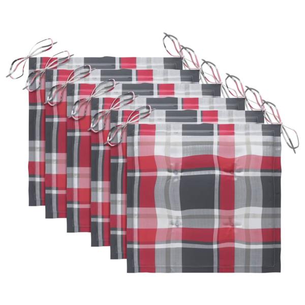 Stapelbare Gartenstühle mit Kissen 6 Stk. Massivholz Teak