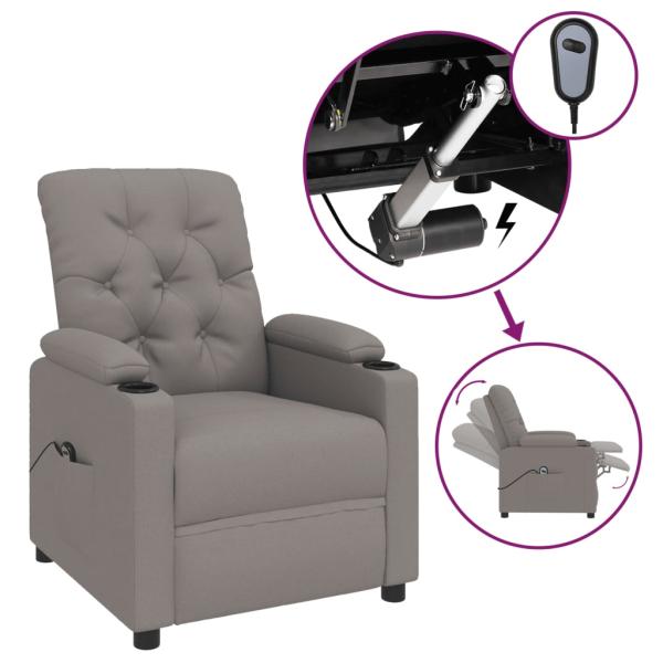 Relaxsessel Elektrisch Taupe Stoff