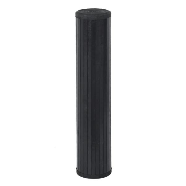 Teppich Quadratisch Schwarz 100x100 cm Bambus