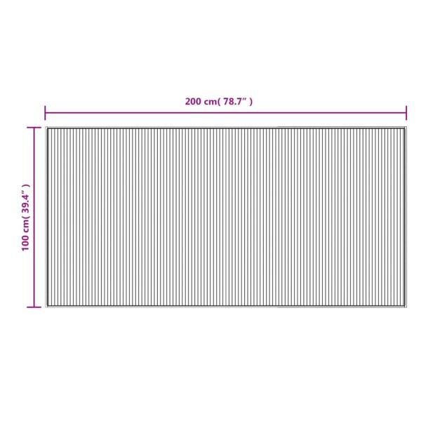 Teppich Rechteckig Natur 100x200 cm Bambus