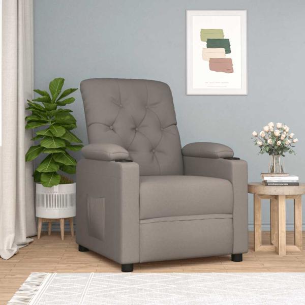 ARDEBO.de - Relaxsessel Taupe Stoff