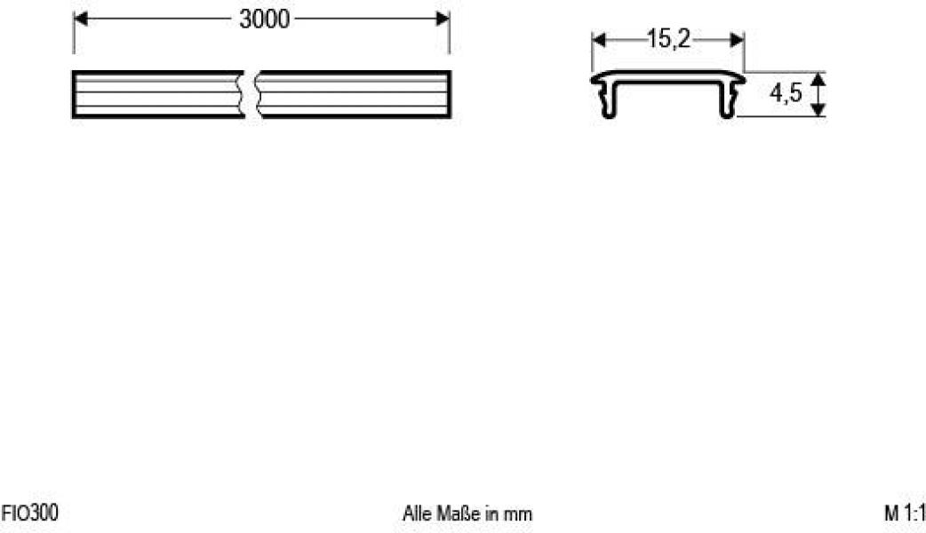 EVN Kunststoff-Abdeckung, opal, 300cm (FIO300)