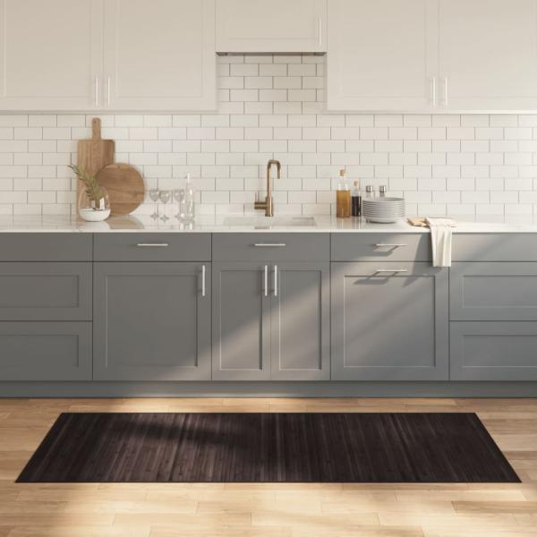 ARDEBO.de - Teppich Rechteckig Dunkelbraun 80x200 cm Bambus