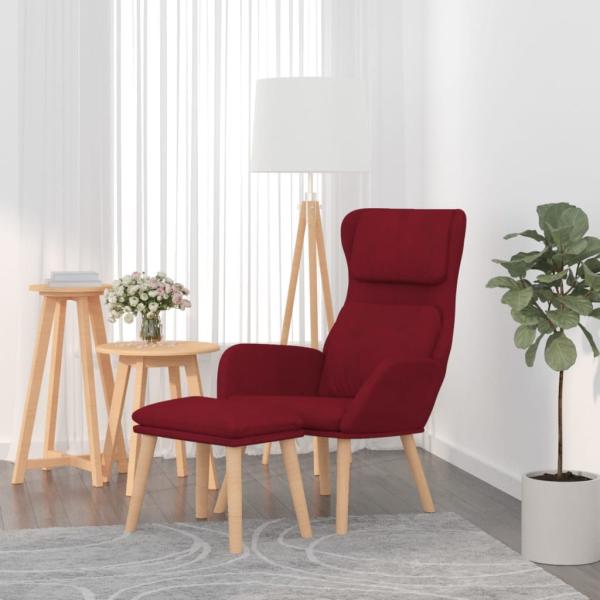 ARDEBO.de - Relaxsessel mit Hocker Weinrot Samt
