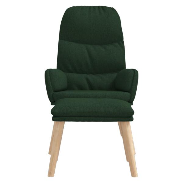 Relaxsessel mit Hocker Dunkelgrün Stoff