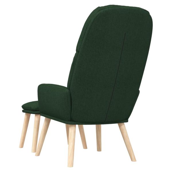 Relaxsessel mit Hocker Dunkelgrün Stoff